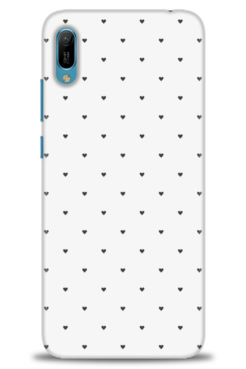 Huawei Y6 2019 Kılıf HD Baskılı Kılıf - Minik Siyah Kalp