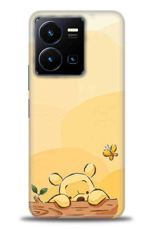 Vivo Y35 Kılıf HD Baskılı Kılıf - Winnie ve Kelebek