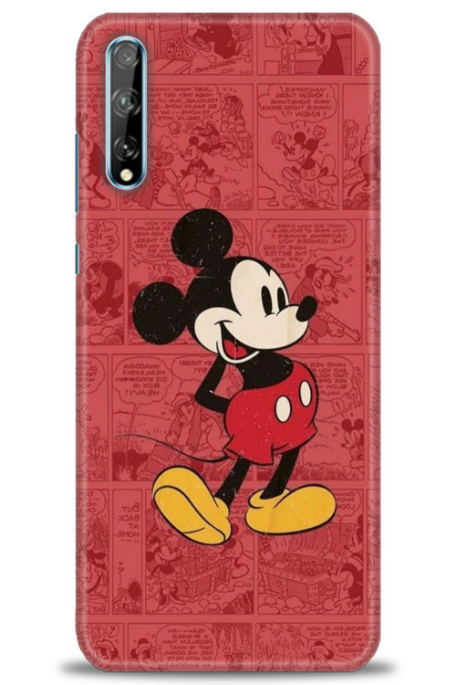 Huawei Y8P Kılıf HD Baskılı Kılıf - Kırmızı Mickey