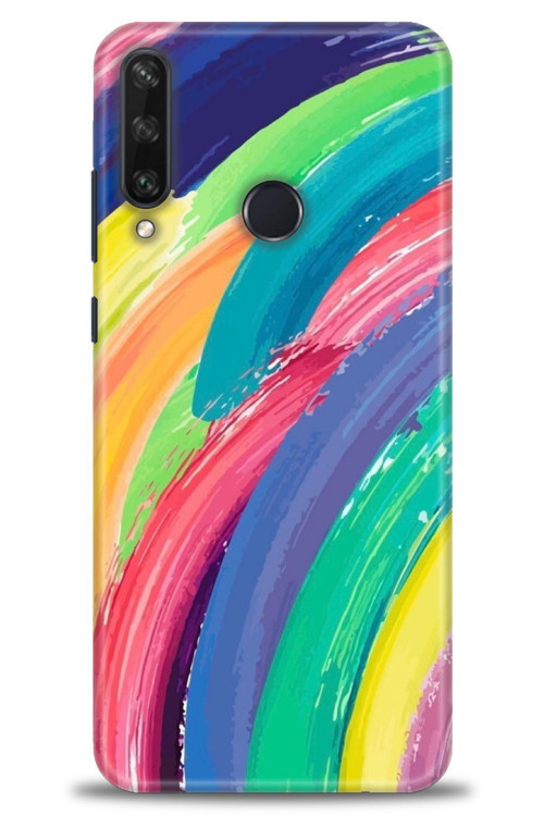 Huawei Y6P Kılıf HD Baskılı Kılıf - Rengarenk