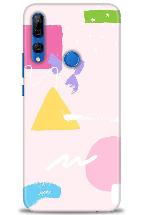 Huawei Y9 Prime 2019 Kılıf HD Baskılı Kılıf - Üçgen Kare