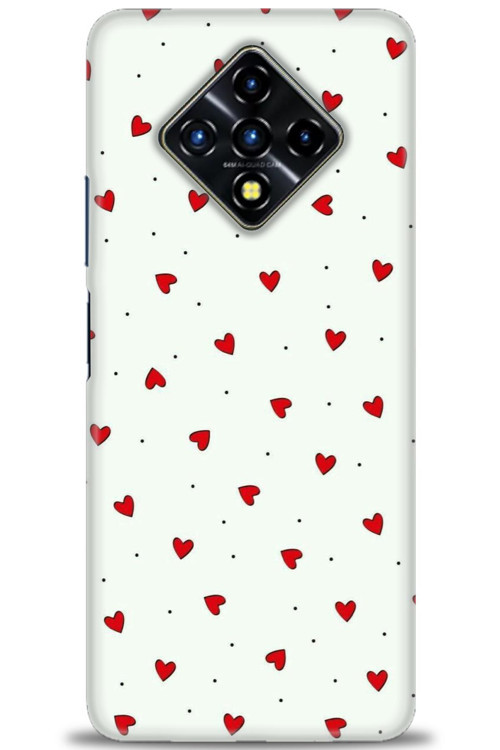 İnfinix Zero 8 Kılıf HD Baskılı Kılıf - Mini Mini Kalpler