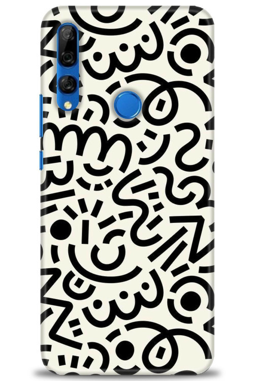 Huawei Y9 Prime 2019 Kılıf HD Baskılı Kılıf - Siyah Beyaz