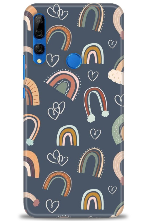 Huawei Y9 Prime 2019 Kılıf HD Baskılı Kılıf - Gökyüzü Kalp