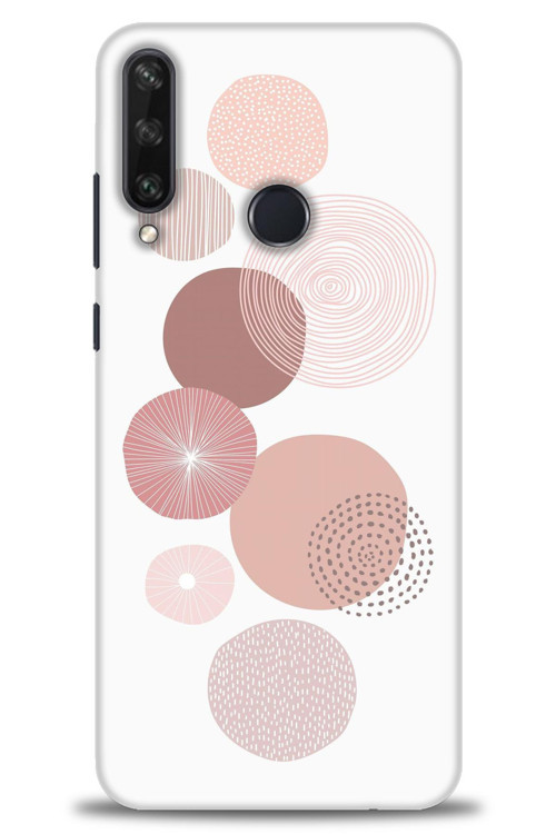 Huawei Y6P Kılıf HD Baskılı Kılıf - Mürdüm Daireler