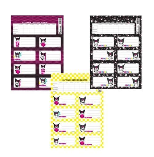 Kuromi Okul Etiketi 3 Sayfa 24 etiket - 2 paket