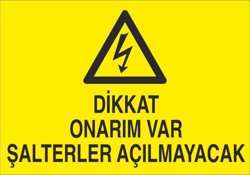 Dikkat Onarım Var Uyarı Levhası