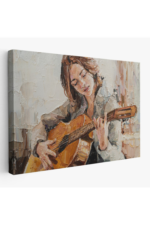 Gitar Çalan Kız Duvar Tablosu-1241