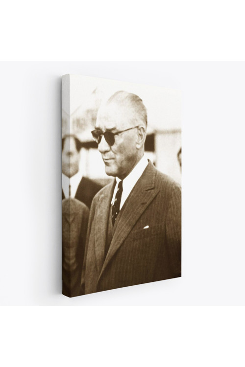 Atatürk Portre Tablosu Mustafa Kemal Atatürk Dikdörtgen Dekoratif Kanvas Tablo-Fş-143
