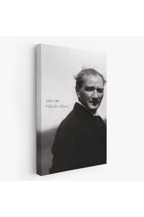 Atatürk Portre Tablosu Mustafa Kemal Atatürk Dikdörtgen Dekoratif Kanvas Tablo-Fd-128