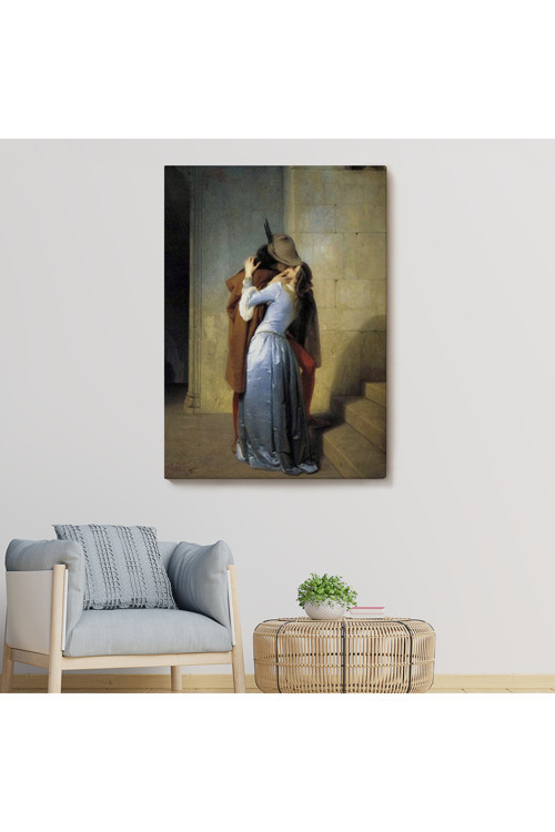 Dekoratif Duvar Tablosu-Öpücük Eseri Francesco Hayez Kanvas Tablo 6076