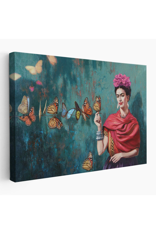 Ünlü Ressam Ve Kelebekler Kanvas Tablo-5169