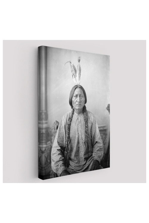 Kanvas, Duvar Tablosu, Dekoratif, Sitting Bull Oturan Boğa Son Kızılderili Kabile Şefi 6416 Egknv