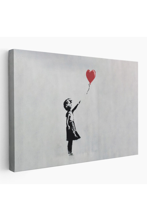 Banksy Kırmızı Balonu Uçup Giden Kız Kanvas Tablosu-5059