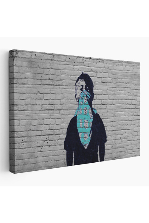 Bansky Anarşist Çocuk Kanvas Tablosu-5025
