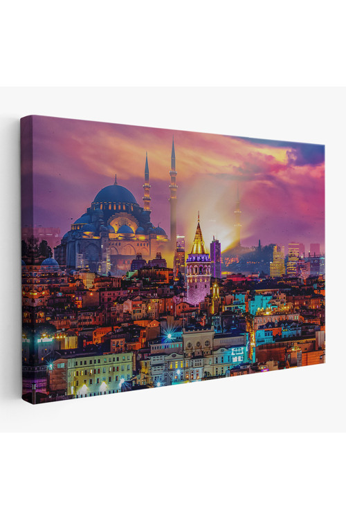 Db Galata Kulesi Sultan Ahmet Camii Ve Şehir Manzara Tablosu-6514