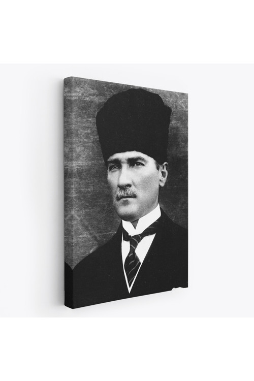 Atatürk Portre Tablosu Mustafa Kemal Atatürk Dikdörtgen Dekoratif Kanvas Tablo-Cj-60