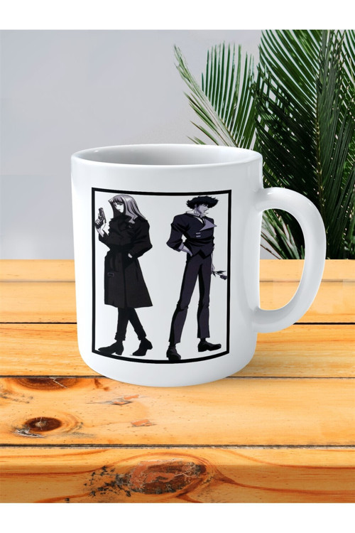 Art hedi̇ye Cowboy Bebop baskılı bardak gül ve silah