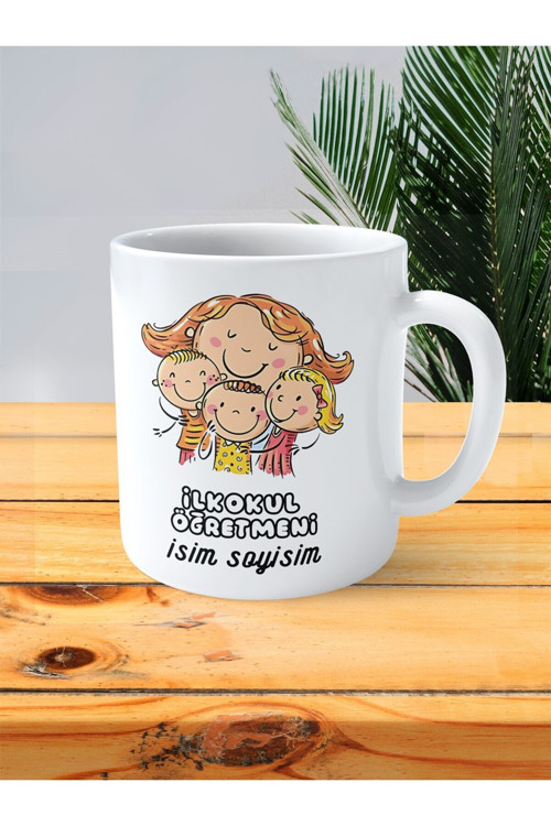 Art hedi̇ye ilkokul öğretmeni baskılı kupa bardak isimli kişiye özel sevgi öğrenciler
