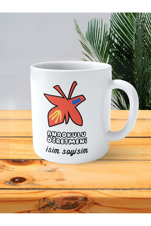 Art hedi̇ye anaokulu ana okulu öğretmeni baskılı kupa bardak yaprak oyuncak