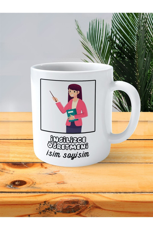 Art hedi̇ye ingilizce öğretmeni english teacher baskılı kupa bardak isimli kişiye özel masum