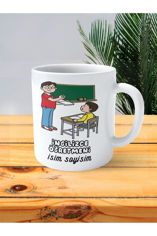 Art hedi̇ye ingilizce öğretmeni english teacher baskılı kupa bardak isimli kişiye özel eğitim