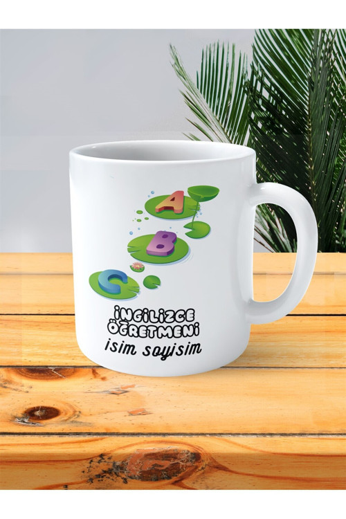 Art hedi̇ye ingilizce öğretmeni english teacher baskılı kupa bardak isimli kişiye özel yonca