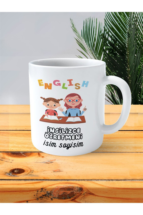 Art hedi̇ye ingilizce öğretmeni english teacher baskılı kupa bardak isimli kişiye özel özel ders