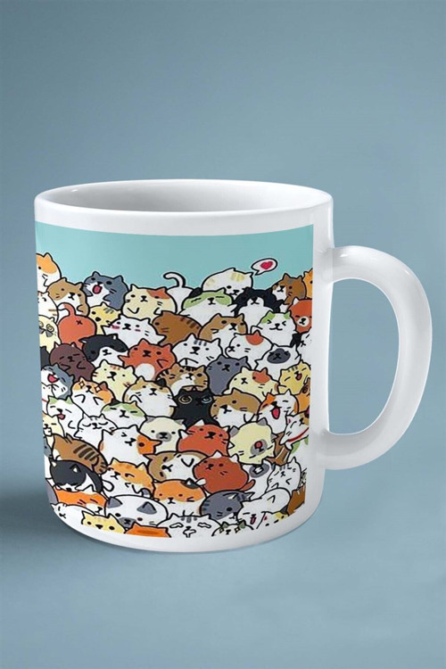 Art hedi̇ye kedi çift taraflı baskılı kupa bardak kişiye özel model 7