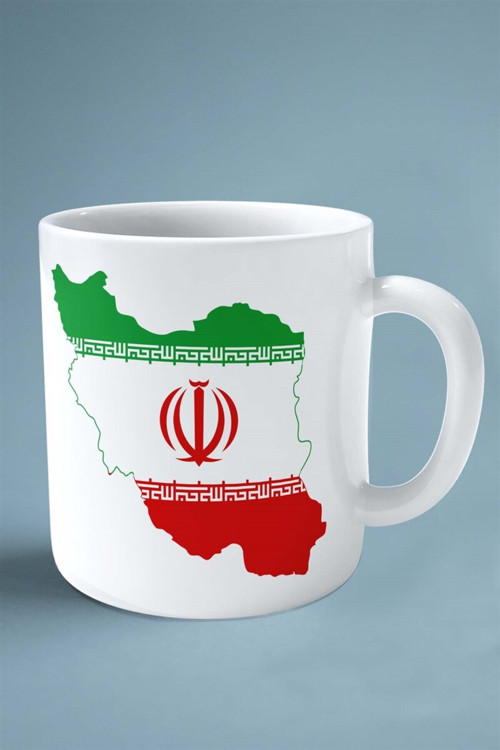 Art hedi̇ye iran Iranian bayrak baskılı kupa bardak çift taraflı kişiye özel model 1