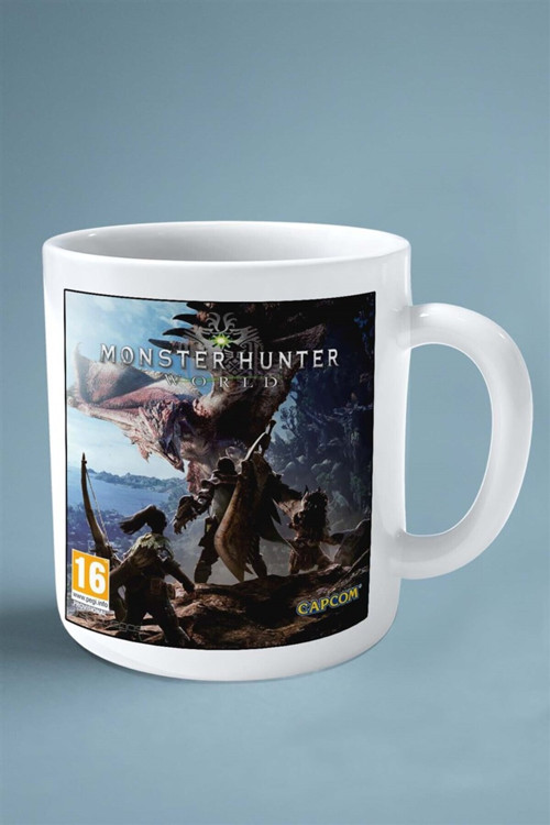 Art hedi̇ye monster hunter oyun Baskılı Kupa Bardak Çift Taraflı Baskı Kişiye Özel model 1
