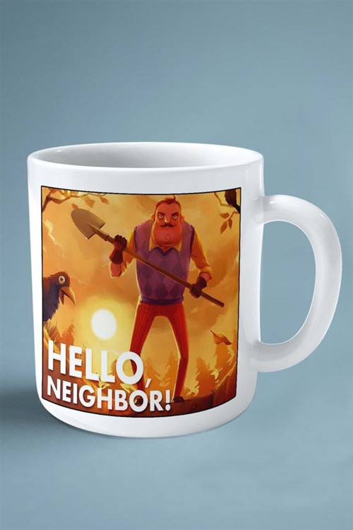 Art hedi̇ye hello neighbor Mobil Oyun Baskılı Kupa Bardak Çift Taraflı baskı kişiye özel model 5