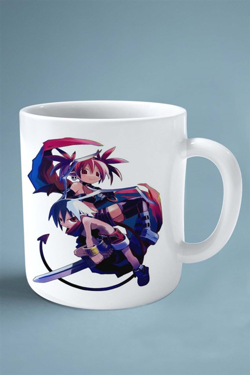 Art hedi̇ye Disgaea oyun Baskılı Kupa Bardak Çift Taraflı Baskı Kişiye Özel beyaz model 1