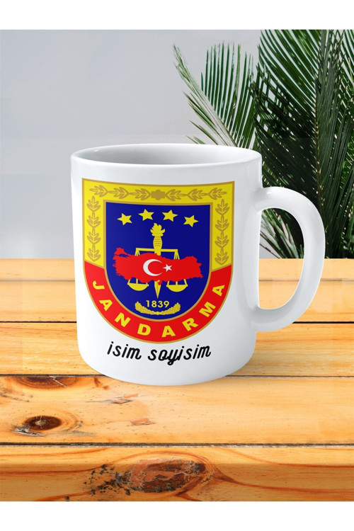 Art hedi̇ye Jandarma Baskılı Kupa Bardak İsimli Kişiye Özel