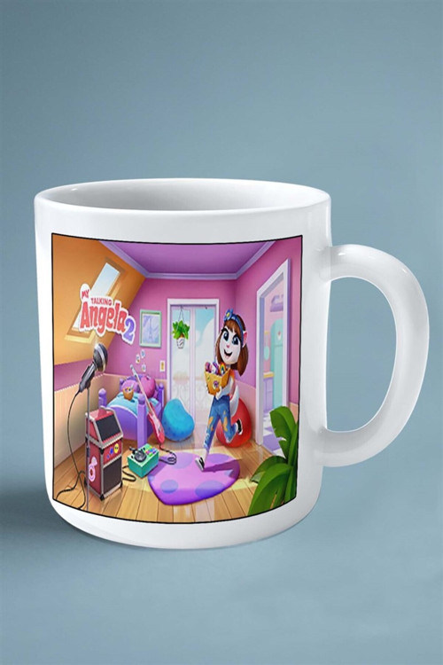 Art hedi̇ye my talking angela Mobil Oyun Baskılı Kupa Bardak Çift Taraflı baskı kişiye özel model 4