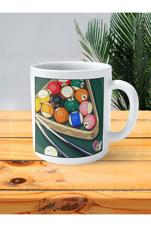 Art hedi̇ye bilardo Baskılı Kupa Bardak Kişiye Özel desen 7