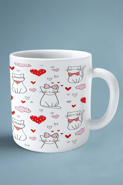 Art hedi̇ye kedi çift taraflı baskılı kupa bardak kişiye özel tatlı