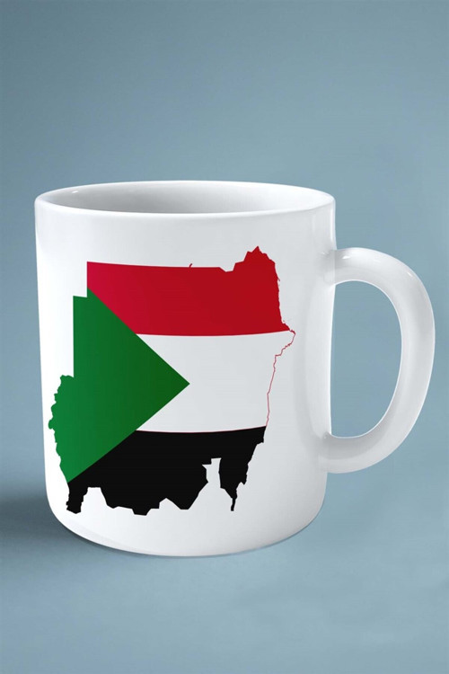 Art hedi̇ye sudan bayrak baskılı kupa bardak çift taraflı kişiye özel model 2