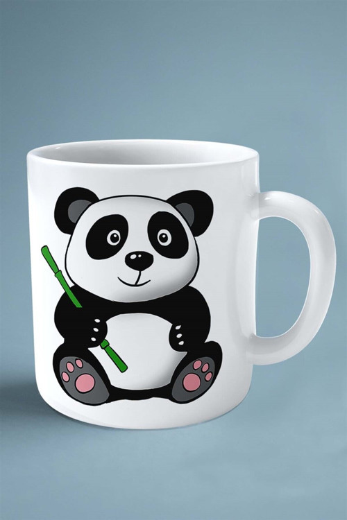 Art hedi̇ye panda baskılı kupa bardak çift taraflı kişiye özel model 5