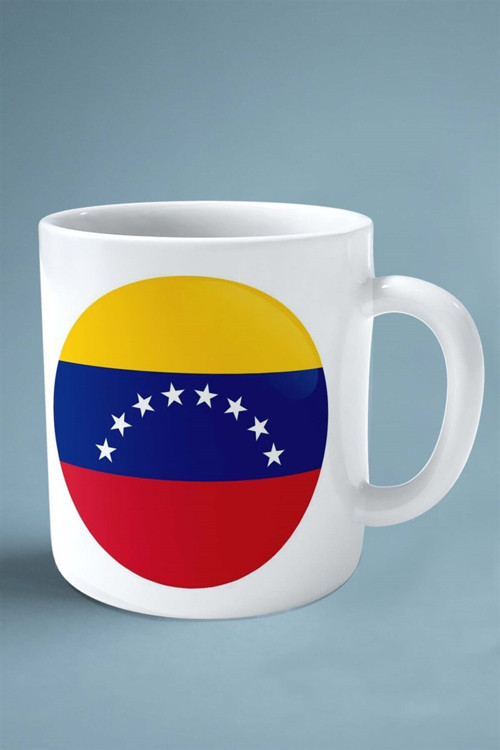 Art hedi̇ye venezuela bayrak baskılı kupa bardak çift taraflı kişiye özel model 1