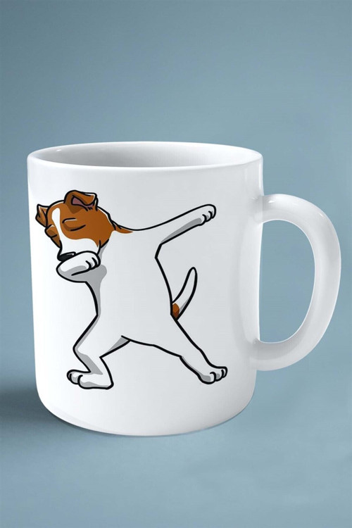 Art hedi̇ye Jack Russell Terrier Köpek Isimli Kişiye Özel Baskılı Kupa Bardak Hareket