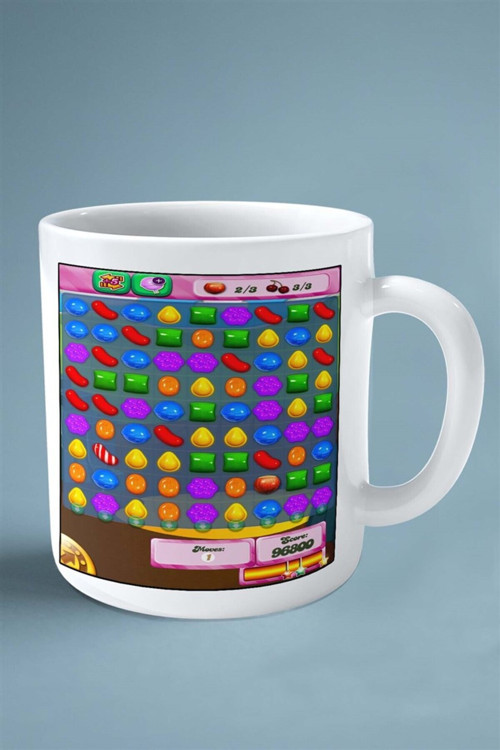 Art hedi̇ye candy crash saga oyun Baskılı Kupa Bardak Çift Taraflı Baskı Kişiye Özel model 3