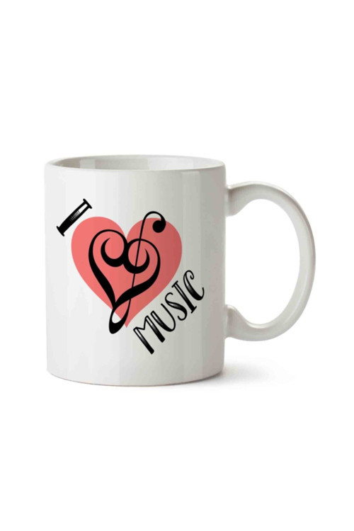 Art hedi̇ye I Love Music Iki Tarafı Baskılı Kupa Bardak