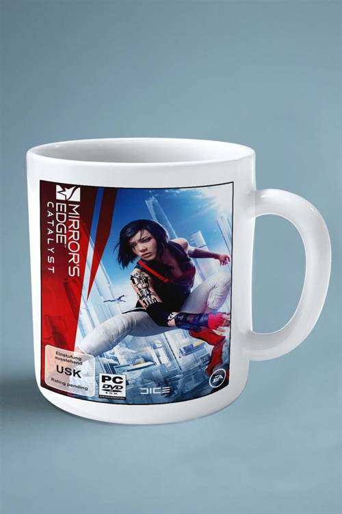 Art hedi̇ye mirrors edge Oyun Baskılı Kupa Bardak Çift Taraflı Baskı Kişiye Özel model 1
