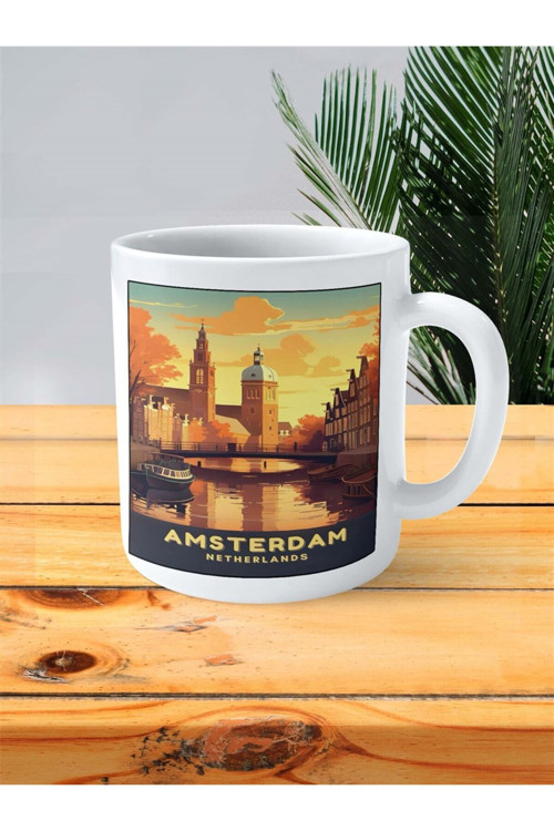 Art hedi̇ye amsterdam Baskılı Kupa Bardak Kişiye Özel desen