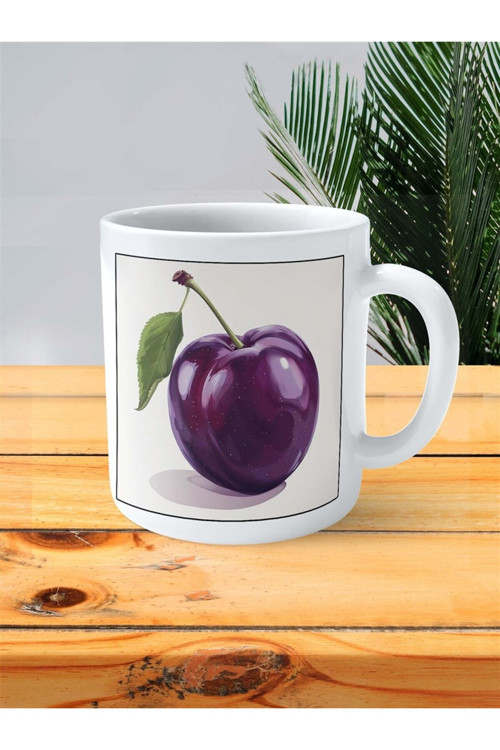 Art hedi̇ye kırmızı erik Baskılı Kupa Bardak Kişiye Özel desen 3