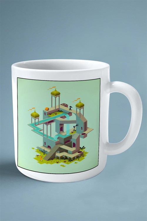 Art hedi̇ye monument valley Oyun Baskılı Kupa Bardak Çift Taraflı Baskı Kişiye Özel model 3
