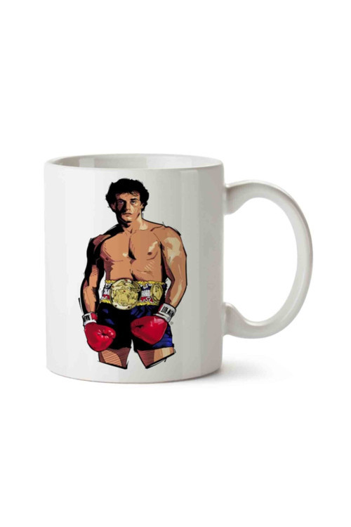 Art hedi̇ye Rocky Balboa Iki Tarafı Baskılı Kupa Bardak