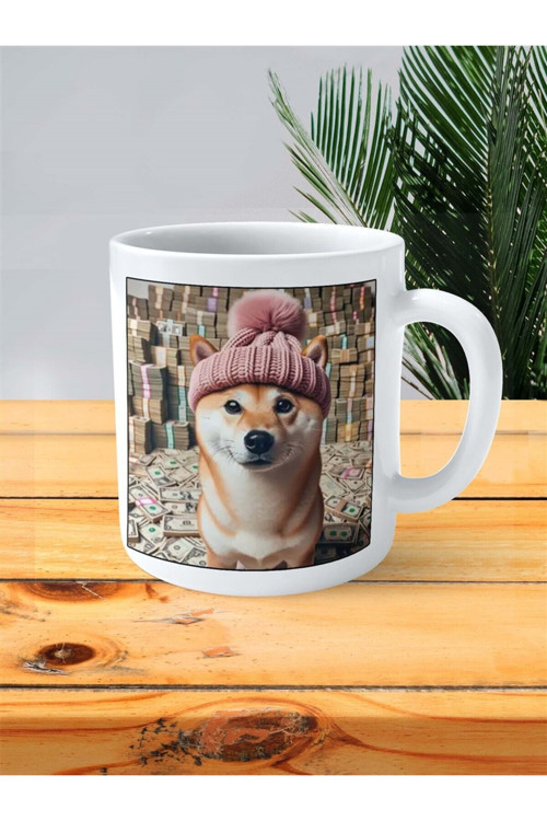 Art hedi̇ye dog wif hat Baskılı Kupa Bardak Kişiye Özel desen 3
