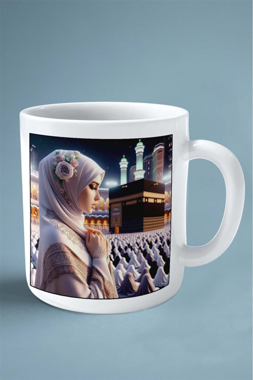 Art hedi̇ye kabe islamiyet Baskılı Kupa Bardak Çift Taraflı Baskı Kişiye Özel Model 11